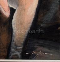 vitéz Pataky Ferenc (1897-1962): Balerina. Tempera, karton, jelzett, fakeretben, 51×40,5 cm