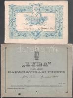 1906-1908 Folly Sári 2 db hangjegyfüzete, benne kézzel írt kottákkal