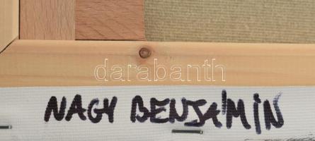 Nagy Benjámin (1985-): Tájkép építés. Olaj, vászon, jelzett a hátoldalán, 40x50 cm