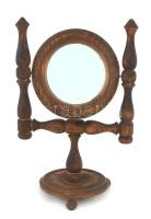 Asztali tükör, faragott fa. népies. 31 cm