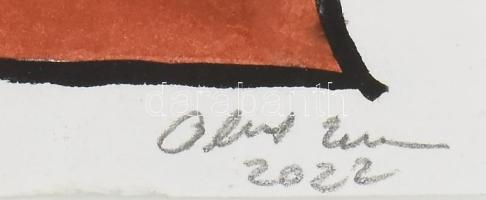 Olbert Mariann (1973-): Dante és Beatrice (illusztráció). Akvarell, tus, papír, jelezve jobbra lent,...