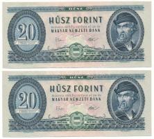 1975. 20Ft (2x) sorszámkövetők "C 031 178313 - C 031 178314" T:AU hullámos papír Adamo F16