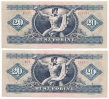 1975. 20Ft (2x) sorszámkövetők "C 031 178313 - C 031 178314" T:AU hullámos papír
Adamo F1...