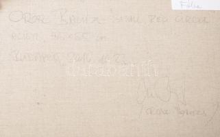 Orosz Balázs (1963-): Small red circle, 2016. Akril, vászon, jelzett a hátoldalán, 56×55 cm