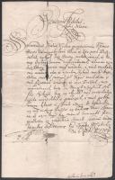 1704 II. Rákóczi Ferenc fejedelem levele Gömör, Heves és Esztergom vármegyének, Jászberény város mellett található Mise és Kér nevű puszták árendáltatásának jogáról melyet ezzel a levéllel Jászberénynek ad, kelt Miskolc február 6. Rákóczi Ferenc autográf aláírásával és papírfelzetes viaszpecsétjével.