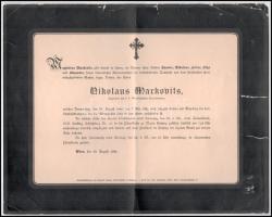 1868-1894 Markovits Miklós vasútépítő mérnök okmányhagyatéka, munkaügyekben kelt levelek, halotti értesítő, stb
