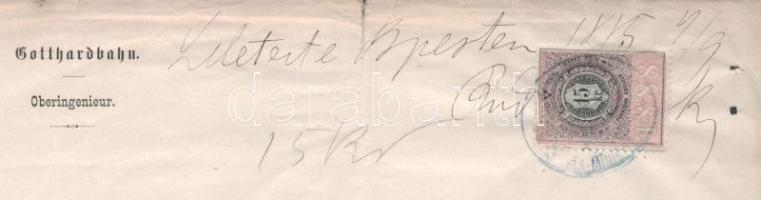 1876 Bizonyítvány a Gottfriedbahn vasút főmérnökétől Markovits Miklós vasútépítő mérnöknek 15kr okmá...