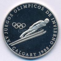 Panama 1988. 1B Cu-Ni "Téli Olimpia 1988 Calgary - Síugró" forgalomba nem került fantázia emlékérme T:PP karc Panama 1988. 1 Balboa Cu-Ni "Winter Olympics 1988 Calgary - Ski jumper" non-circulating commemorative fantasy coin C:PP scratch Krause X#M1