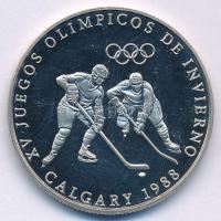 Panama 1988. 1B Cu-Ni "Téli Olimpia 1988 Calgary - Jégkorong játékosok" forgalomba nem került fantázia emlékérme T:PP karc, ujjlenyomat Panama 1988. 1 Balboa Cu-Ni "Winter Olympics 1988 Calgary - Ice Hockey players" non-circulating commemorative fantasy coin C:PP scratch, fingerprints Krause X#M4