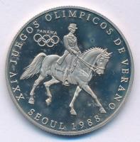 Panama 1988. 1B Cu-Ni "Nyári Olimpia 1988 Szöul - Lovaglás" forgalomba nem került fantázia emlékérme T:PP folt Panama 1988. 1 Balboa Cu-Ni "Summer Olympics 1988 Seoul - Horseback riding" non-circulating commemorative fantasy coin C:PP spotted Krause X#M7