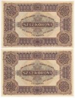 1920. 100K (2x) "Orell Füssli Zürich" nyomdahely jelöléssel, sorszámkövetők "A 049 89...