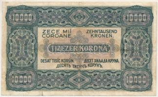 1923. 10.000K "Magyar Pénzjegynyomda Rt." nyomdahely jelöléssel, piros sorozat- és sorszám...