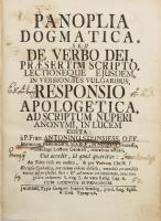 [Steinsiess Antal (1703-1773)] Steinsiess, Antonius: Panoplia dogmatica, seu de verbo Dei praesertim...