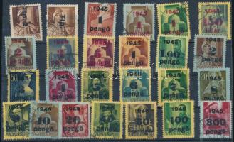 1945-1946 25 db klf Kisegítő és Betűs bélyeg