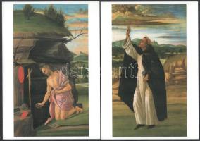 Sandro Botticelli festményeivel illusztrált, kitöltetlen üdvözlőkártyák és borítékok, kiadói kartont...