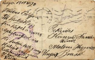 1915 Első világháborús magyar katonák csoportképe, zászlókkal / WWI K.u.k. Austro-Hungarian military...