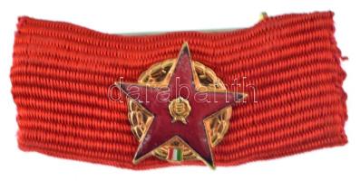 1980. "Vörös Csillag Érdemrend" kitüntetés szalagsávja miniatűrrel T:AU Hungary 1980. "Order of The Red Star" decoration's miniature and thin ribbon C:AU NMK 611.