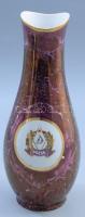 Hollóházi Újpesti Dózsa porcelán váza. Matricás, jelzett, hibátlan 31 cm