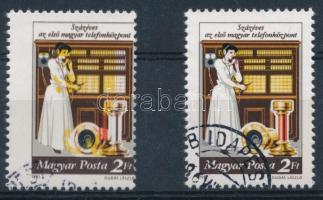 1981 100 éves a Telefonközpont 2Ft bélyeg a piros és a sárga szín több mm-es elcsúszásával