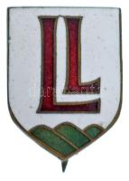 ~1940. "Légoltalmi Liga" zománcozott bronz jelvény (20x15mm) T:AU
