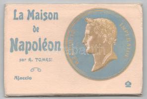 NAPOLEON - La Maison de Napoléon par A. Tomasi, Ajaccio - régi leporelló 10 képeslappal / pre-1945 leporello with 10 postcards