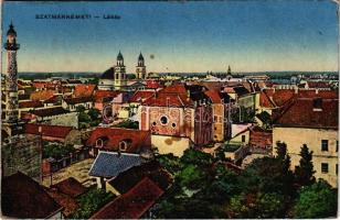 Szatmárnémeti, Satu Mare; látkép, templom. Vasúti Levelezőlapárusítás / Vedere generala / general view, church (ragasztónyom / glue marks)