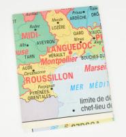 1983 Franciaország régiói és megyéi, domborzata és városai, kétoldalas, óriás méretű térkép, 1 : 1.000.000, Hachette kiadás, 110x110 cm