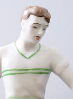 Hollóházi Fradi labdarúgó, kézzel festett, jelzett, hibátlan m: 27 cm