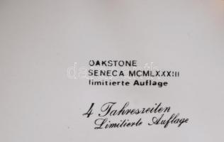 4 db Oakstone Seneca 1983 Négy évszak tányér sorozat Matricás, jelzett, hibátlan d: 20 cm