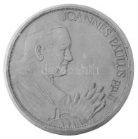 Fülöp Zoltán (1951-2004) 1991. "Őszentsége II. János Pál pápa magyarországi látogatása emlékére 1991" érmetervezet gipsz előlapi POZITÍV nagyminta. (~148mm) T:VF