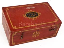 Tükrös ékszeres? ládika. Festett fa. 30x20 cm