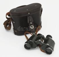 60x30-as katonai távcső BM tulajdona felirattal, kopott. Bőr tokkal