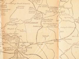 cca 1920-1930 Magyarország közlekedési térképe. Rajzolta: Dedinszky Wladimir. Kiadja: a M. Kir. Irán...