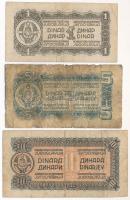 Jugoszlávia 1944. 1D - 10D (3xklf) T:F-G
Yugoslavia 1944. 1 Dinara - 10 Dinara (3xdiff) C:F-G
Krau...