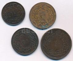 Oszmán Birodalom 1861. (1277/1) 20p Cu + 1864. (1277/4) 10p Cu + 20p + 40p Cu "Abdülaziz" T:XF,VF egyiken lakkozás Ottoman Empire 1861. (1277/1) 20 Para Cu + 1864. (1277/4) 10 Para Cu + 20 Para Cu + 40 Para Cu "Abdülaziz" C:XF,VF one with lacque