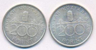 1993. 200Ft Ag "MNB" (2x) T:AU,XF 
Adamo F13