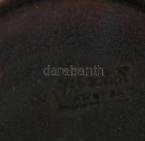 Ifj. Szabó - Karcag art deco hamutál. Mázas kerámia, kézzel festett, jelzett, hibátlan, d: 20 cm