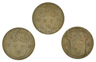 Svédország 1909W 10ö Ag "V. Gusztáv" + 1911W 10ö Ag "V. Gusztáv" + 1913W 10ö Ag "V. Gusztáv" T:VF,F Sweden 1909W 10 Öre Ag "Gustaf V" + 1911W 10 Öre Ag "Gustaf V" + 1913. 10 Öre Ag "Gusatf V" C:VF,F Krause KM#780