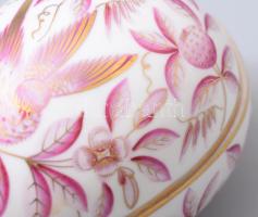 Herendi lila Zova mintás tojás alakú bonbonier, jelzett, h: 11 cm