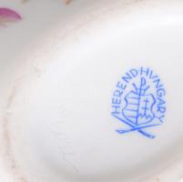 Herendi lila Zova mintás tojás alakú bonbonier, jelzett, h: 11 cm