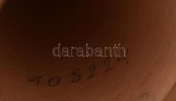 Kovács Margit (1902-1977): Éneklő lány. Festett kerámia, jelzett, kis kopással, m: 13 cm