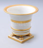 Herendi D'or mintás oroszlánkörmös váza / kaspó, jelzett, kis kopással, d: 14,5 cm, m: 13,5 cm