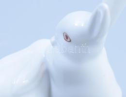 Herendi nyúlpár, kézzel festett, jelzett, hibátlan, m: 9 cm