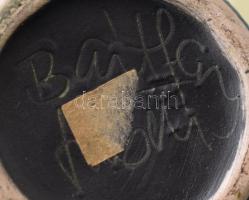 Bártfay Judit: Ugrasztott mázas váza, jelzett, m: 16,5 cm