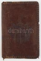 cca XX. sz. eleje, Dvihally Géza (1878-1945) esztergomi hírlapíró és szerkesztő irattárcája, Dvihally Géza névvel és dombornyomott családi címerrel ellátott bőr tárca, korának megfelelő kis sérülésekkel, kopással, 15,5x10,5 cm