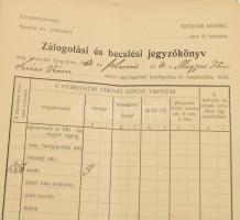 cca 1890-1910 Csongrád vármegye, Szentesi kir. adóhivatal által Szegváron kiállított 70 db zálogolás...