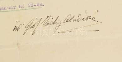 1937 Gróf Zichy Aladárné autográf aláírásai két gr Zichy Aladár, Vajtai uradalmi fejléces levélpapíí...