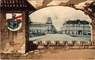 Szeged. Szecessziós litho keret címerrel, Art Nouveau (EK)