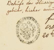 1858 Német nylevű kötelezvény 3x3 kr CM illetékbélyegekkel és 6 kr szignettával