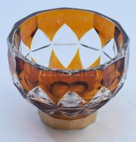 Haida csiszolt üveg kínáló, terv.: Wenzel Kulka, aljánál restaurált, d: 12 cm